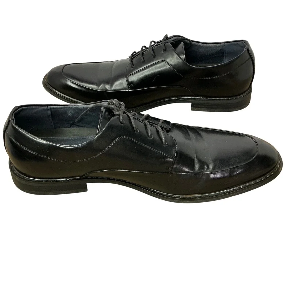 Bruno Marc New York Mens Prime-1 Black Apron Toe Derby Dress Shoes Size 14